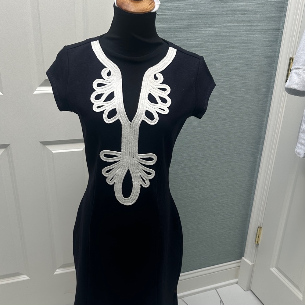 Hatley Black Dress with White Detailing